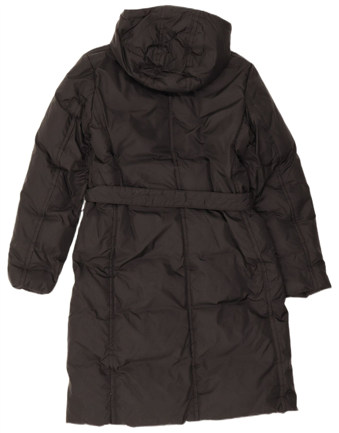 Cappotto imbottito con cappuccio da donna Benetton UK 16 Large Nero in poliammide