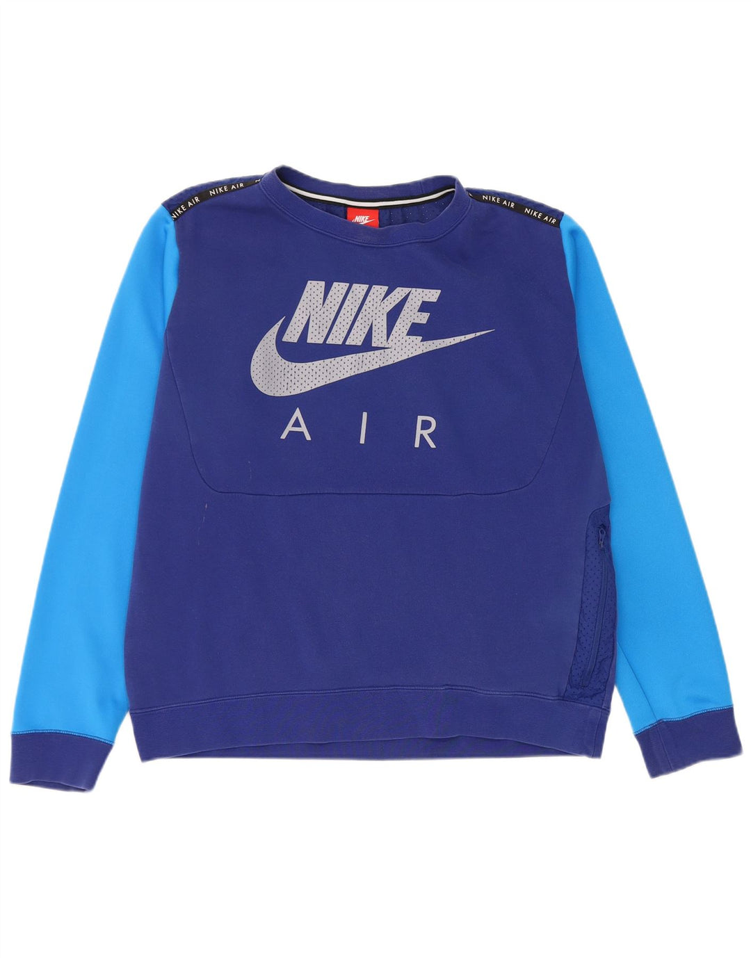 Felpa grafica da uomo Nike, maglione grande, color block blu