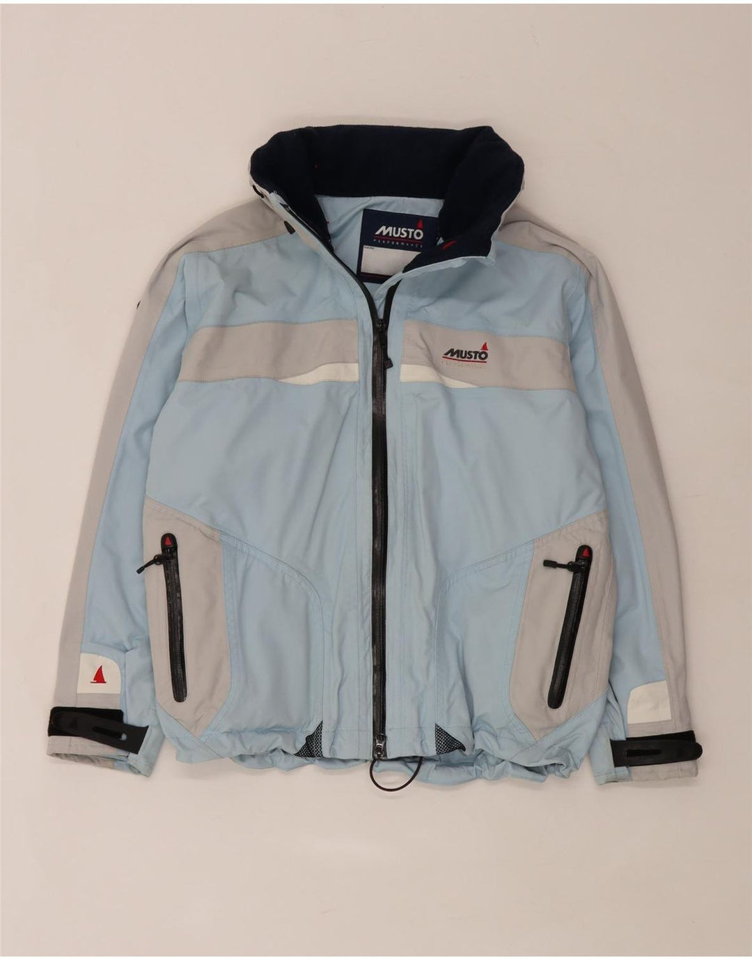 Giacca antipioggia oversize con cappuccio da donna Musto UK 10 Small Blue Colourblock