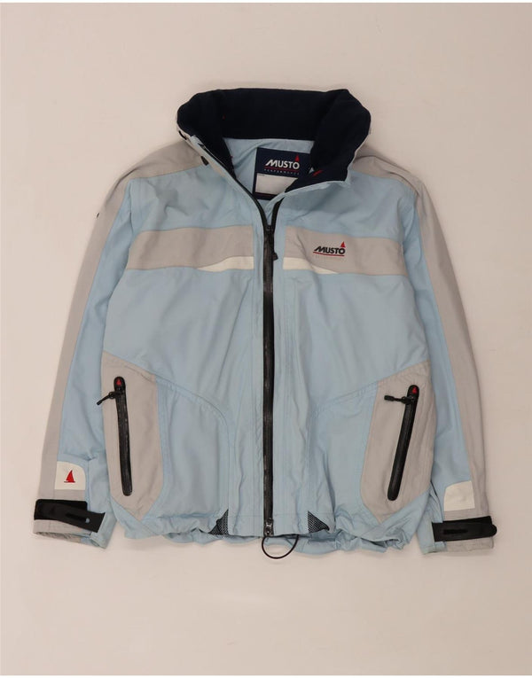 Giacca antipioggia oversize con cappuccio da donna Musto UK 10 Small Blue Colourblock