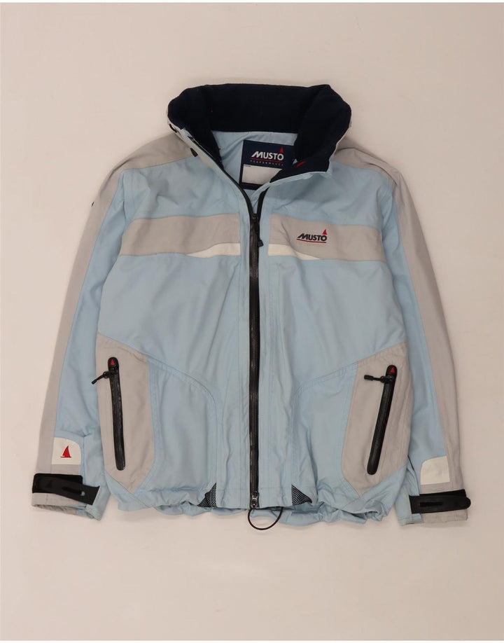 Giacca antipioggia oversize con cappuccio da donna Musto UK 10 Small Blue Colourblock