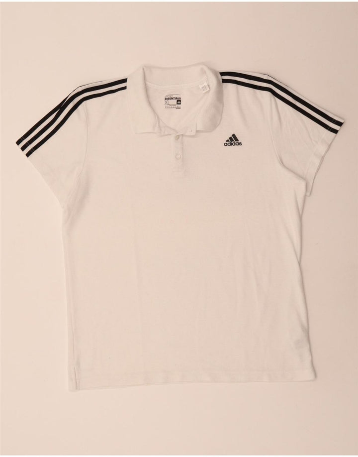 Polo Adidas Climalite da uomo XL in poliestere bianco