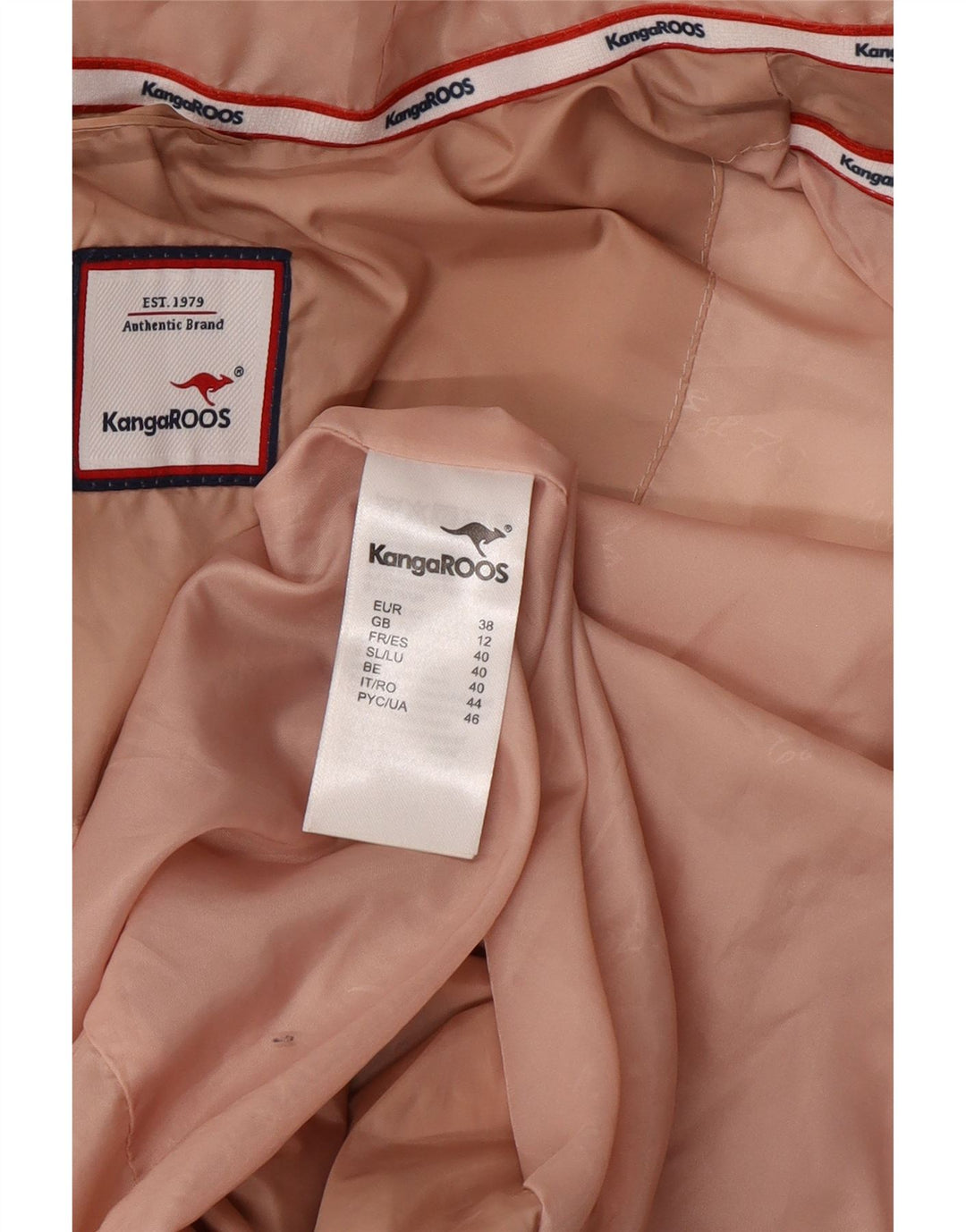 Giacca imbottita con cappuccio da donna Kangaroos UK 12 poliacrilico rosa medio