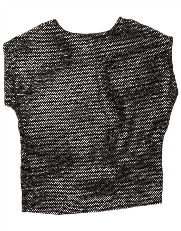 Top camicetta da donna OASIS UK 14 medio nero poliammide