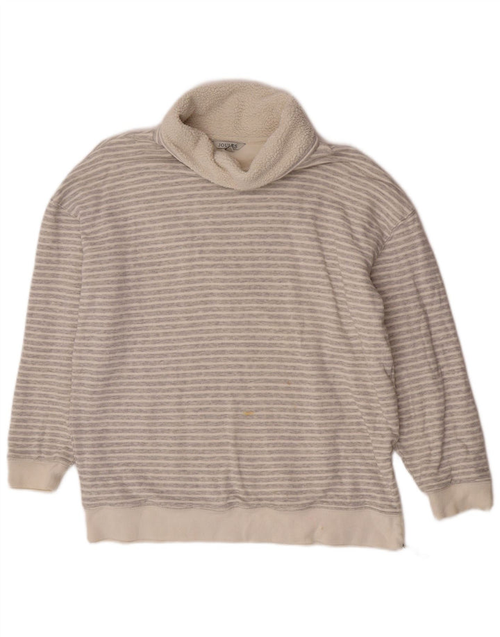 Maglione maglione a collo alto da donna Joules UK 12 Gessato grigio medio