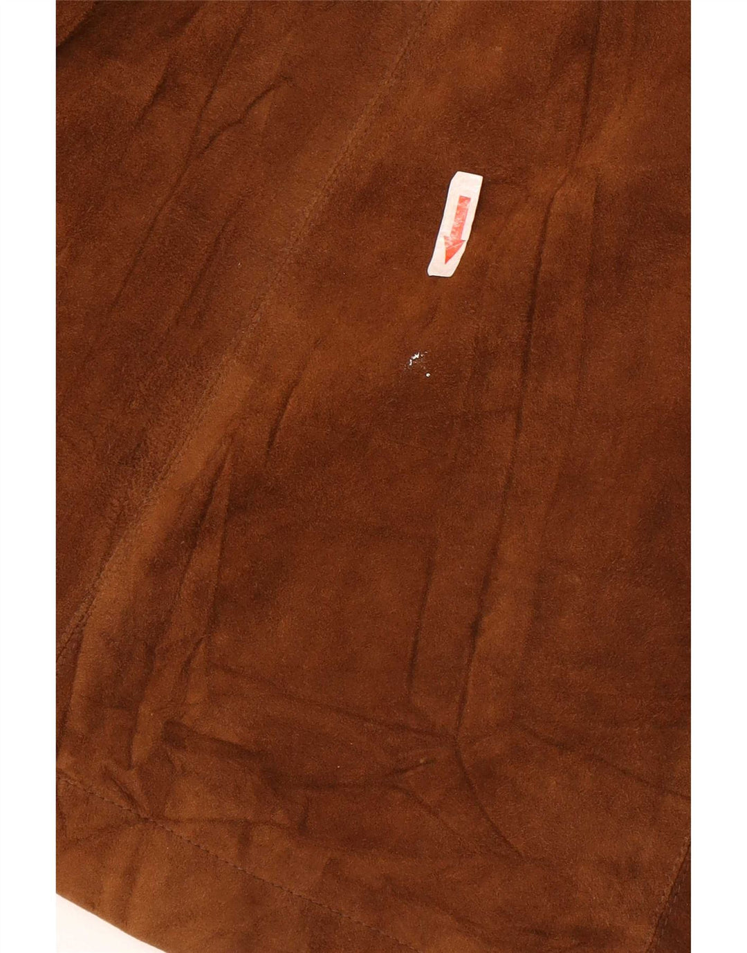 Giacca blazer in pelle scamosciata a 1 bottone vintage da donna lunga UK 10 piccola marrone