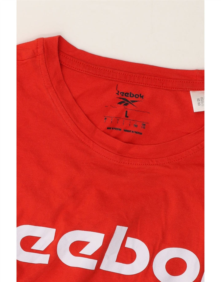 T-shirt grafica da uomo Reebok Top grande in cotone rosso