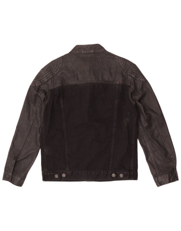 Giacca in denim da uomo Diesel UK 34 XS in cotone color block nero