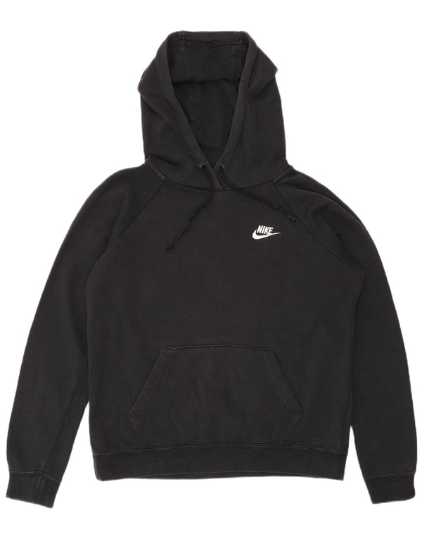 Felpa con cappuccio oversize da donna Nike UK 10 piccola in cotone nero