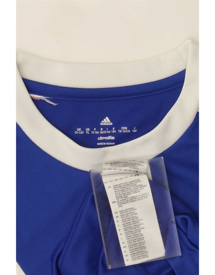 Maglietta Adidas Climalite da ragazzo, 13-14 anni, in poliestere blu