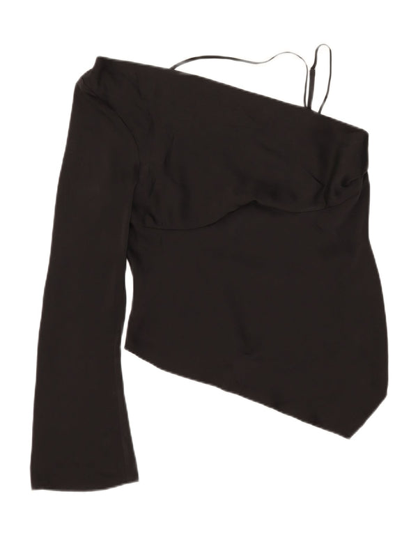 Topshop Top asimmetrico monospalla da donna UK 12 poliestere nero medio