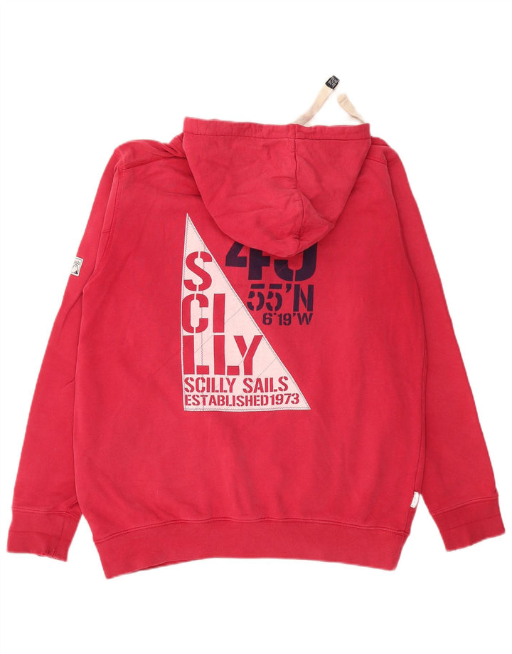 Maglione con cappuccio grafico da uomo VINTAGE in cotone rosso medio