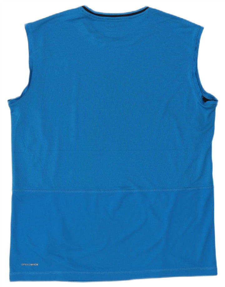 Canottiera Reebok da uomo grande blu in poliestere