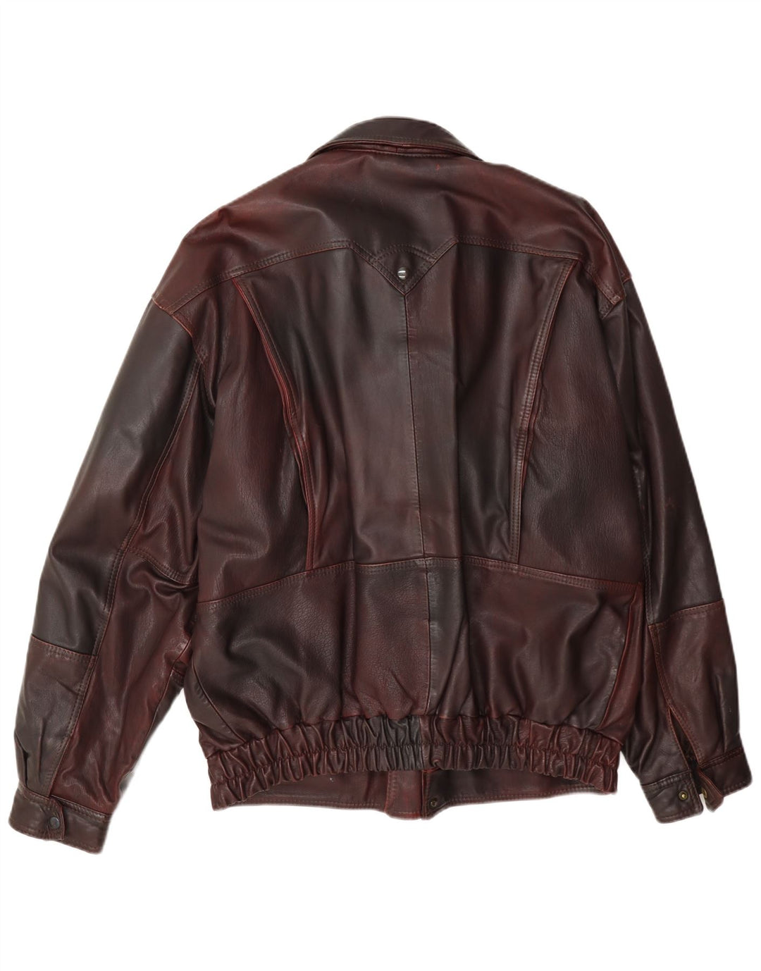 Giacca in pelle vintage da uomo IT 50 grande bordeaux