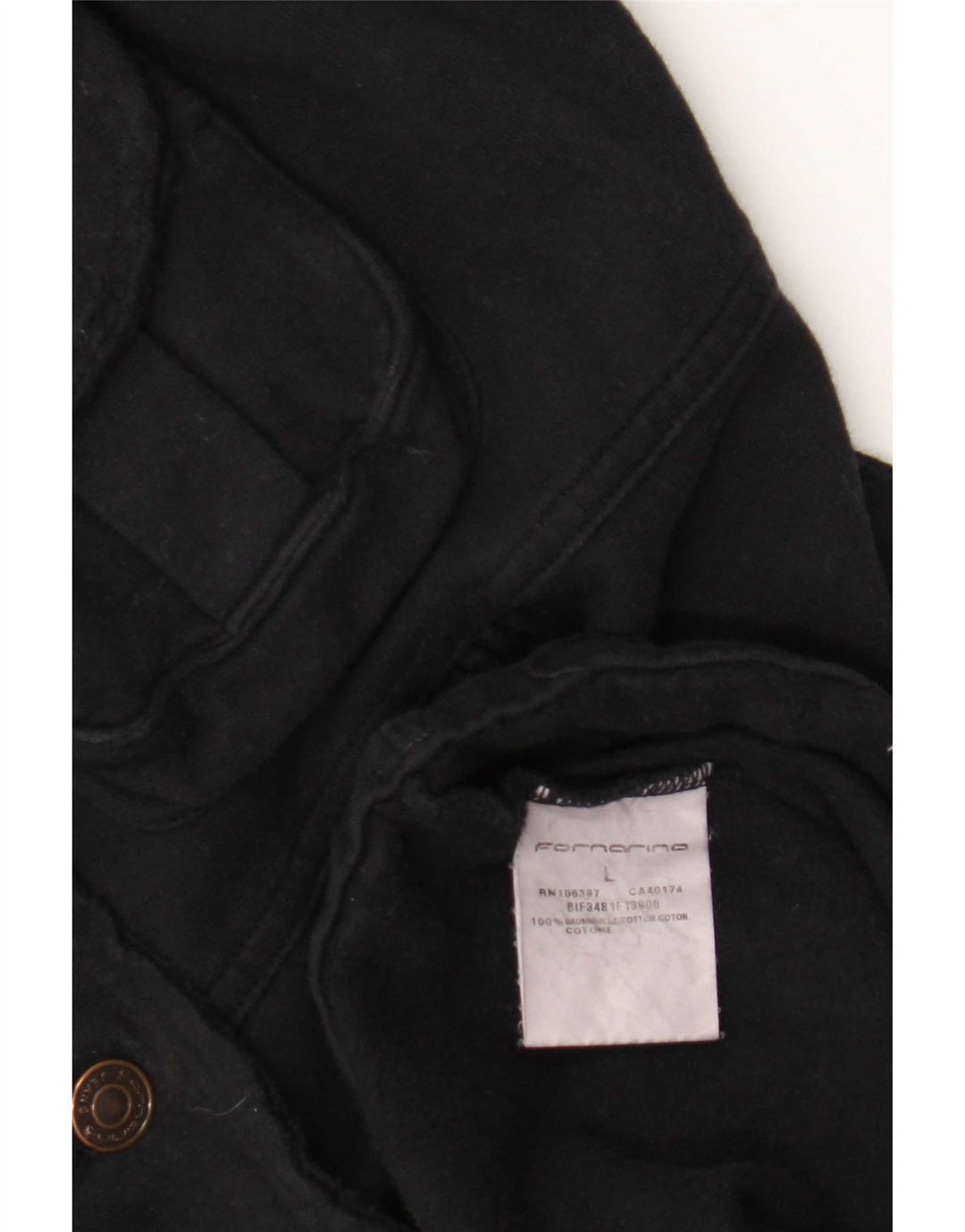 Cappotto giacca a vento da donna Fornarina UK 16 grande cotone nero