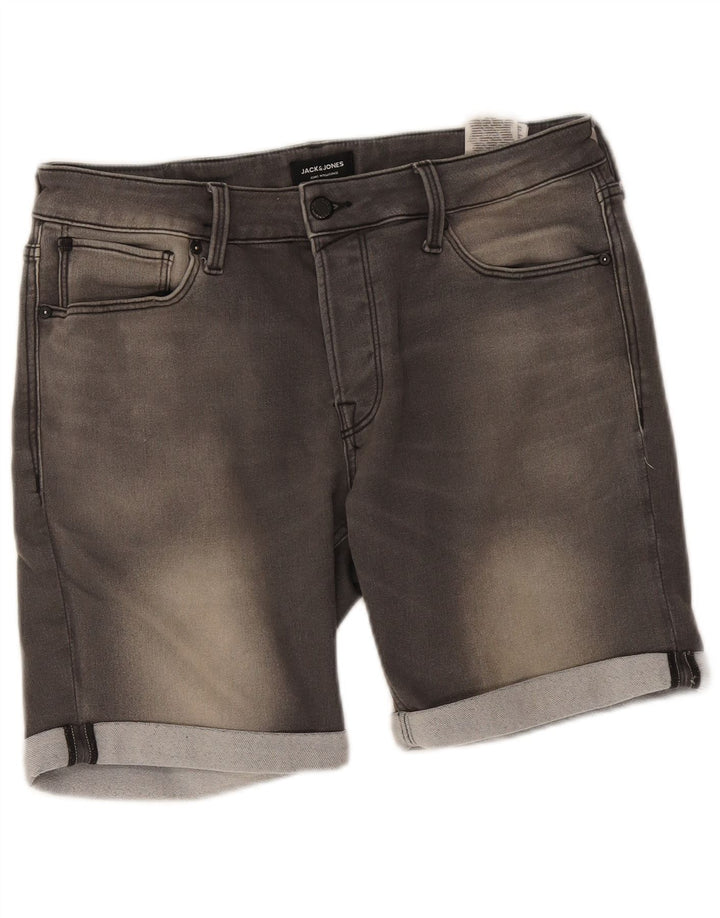 Pantaloncini di jeans da uomo Jack & Jones XL W38 cotone grigio