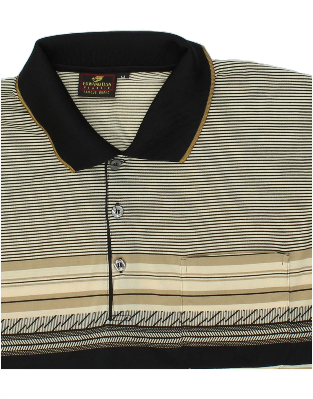 Polo da uomo VINTAGE in poliestere a righe grigio medio