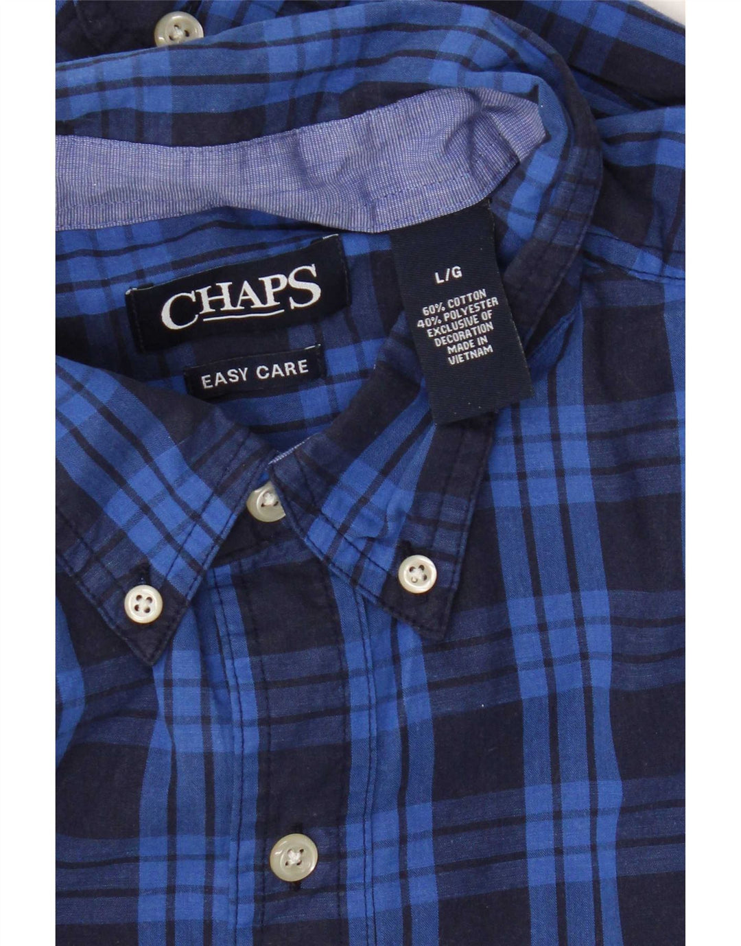 Camicia da uomo Chaps a quadri grandi in cotone blu