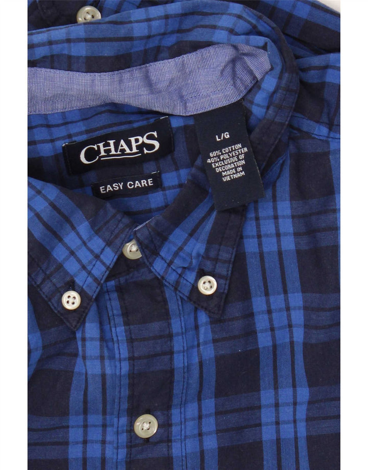 Camicia da uomo Chaps a quadri grandi in cotone blu