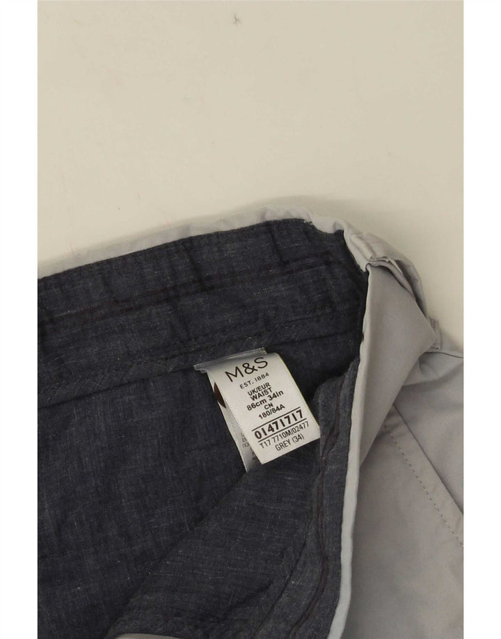 Pantaloncini chino da uomo Marks & Spencer W34 grandi in cotone grigio
