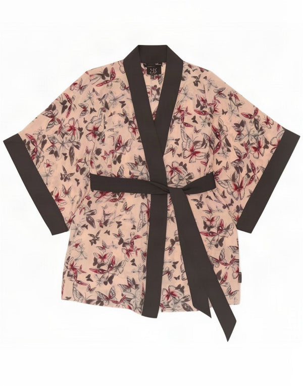 Ted Baker Abito caftano da donna con maniche a 3/4 UK 12/14 Rosa medio floreale