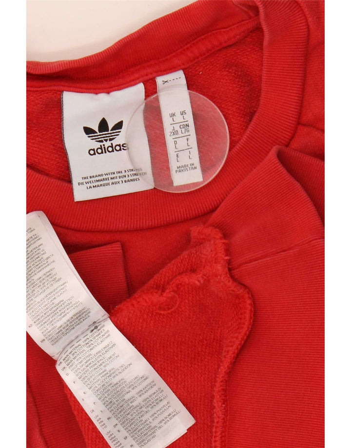Felpa grafica da uomo Adidas Felpa grande in cotone rosso