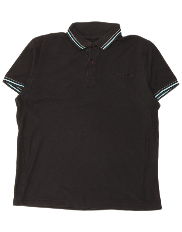 Polo da uomo LOTTO XS in cotone nero