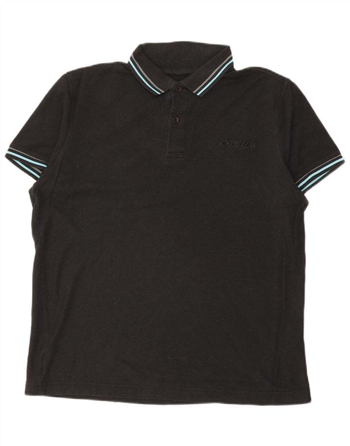 Polo da uomo LOTTO XS in cotone nero