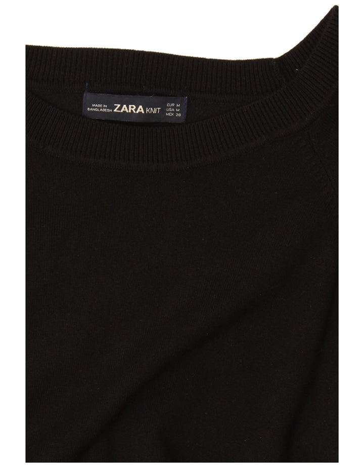 Maglione maglione oversize con scollo a barca da donna Zara UK 14 medio nero