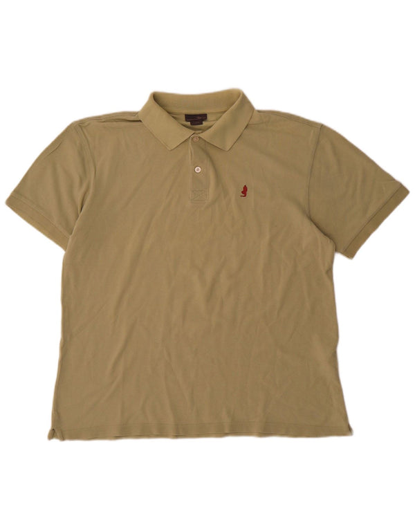 Polo da uomo Marlboro Classics grande in cotone kaki