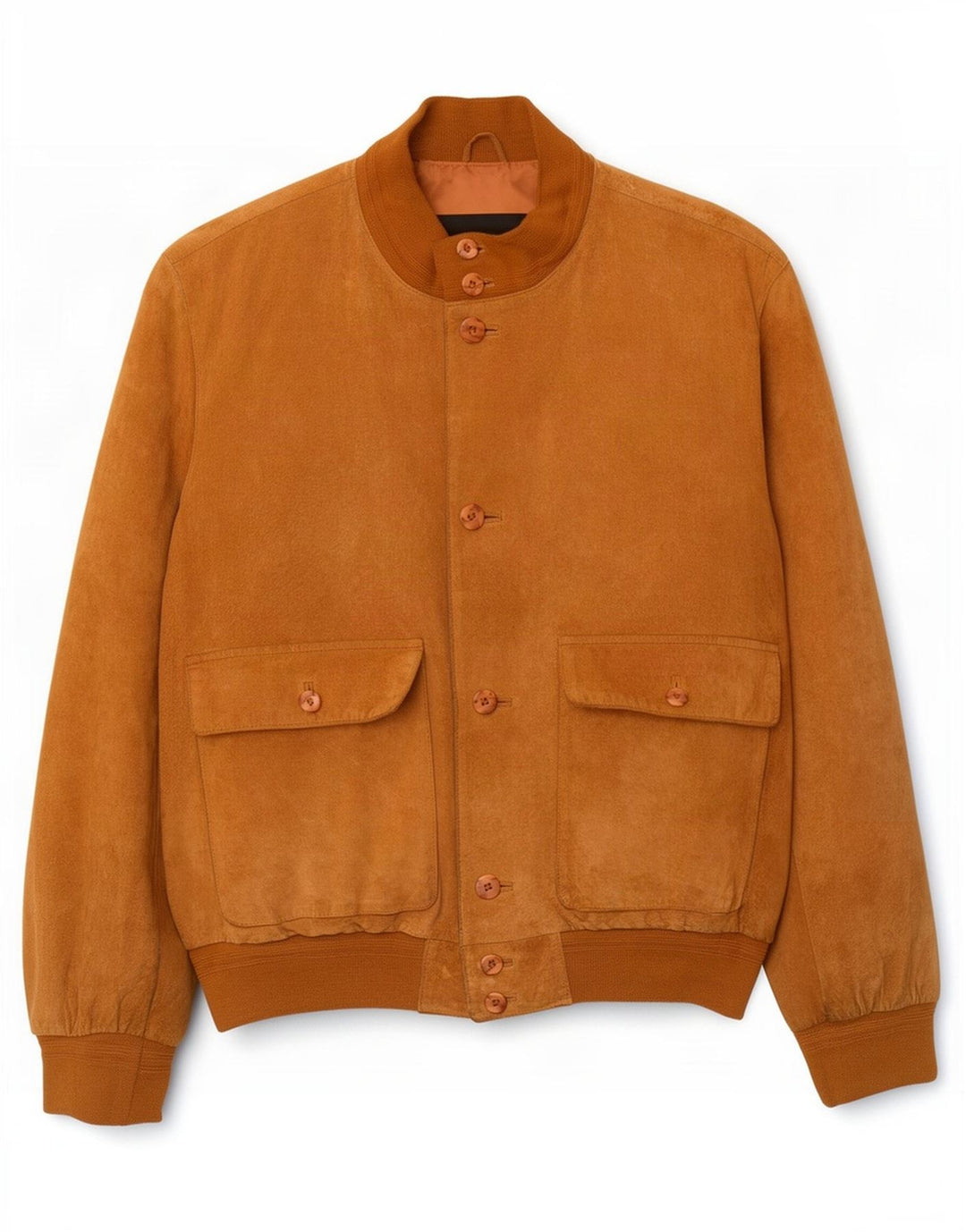 Giubbotto bomber vintage in pelle scamosciata da uomo IT 54 2XL in pelle marrone