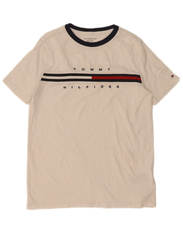 T-shirt grafica per ragazzi Tommy Hilfiger Top 15-16 anni XL cotone bianco