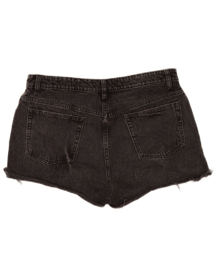 Pantaloncini in denim invecchiato da donna Zara EU 44 XL W34 neri