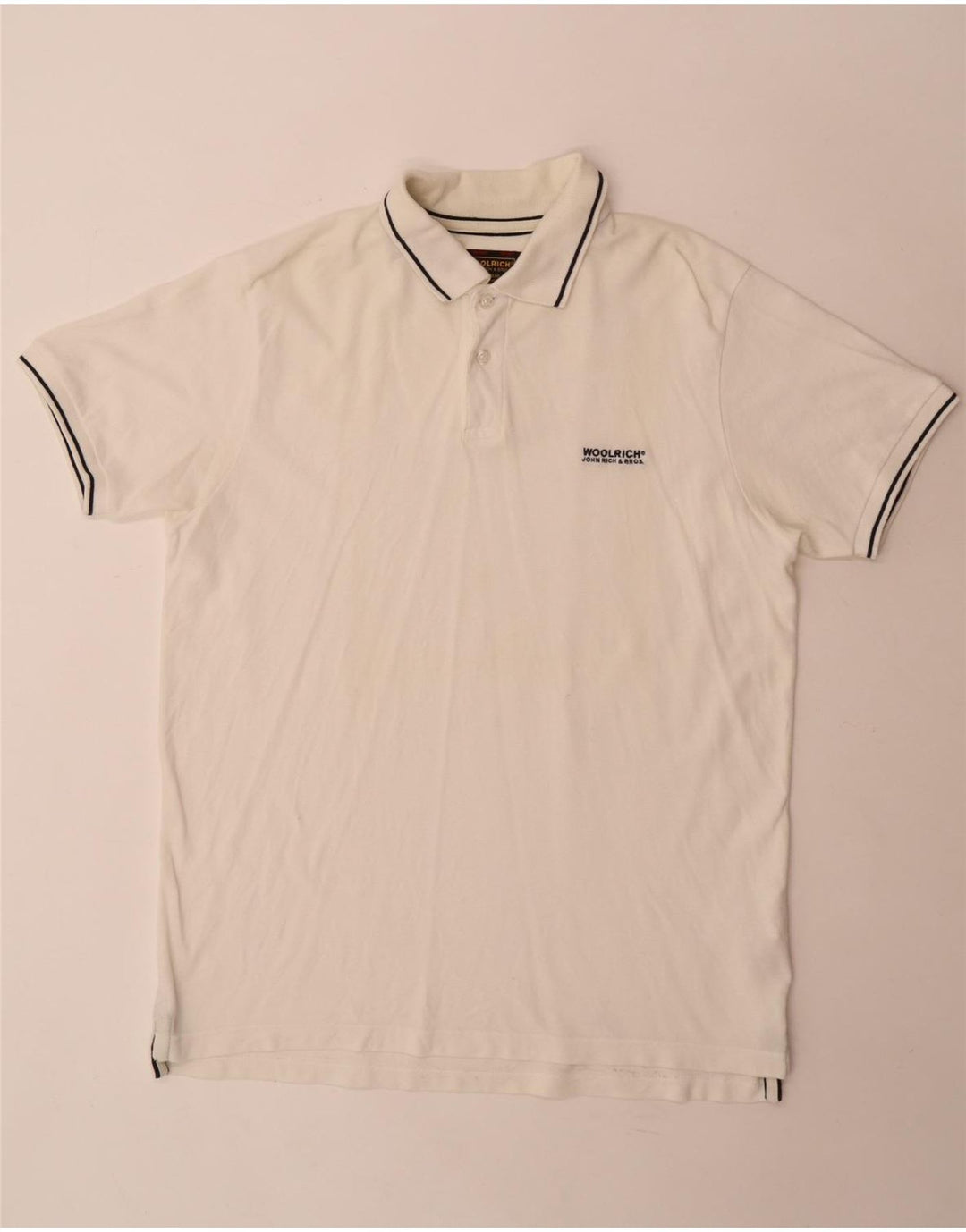 Polo da uomo Woolrich XL in cotone bianco