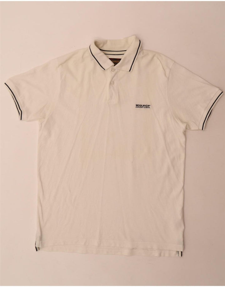 Polo da uomo Woolrich XL in cotone bianco
