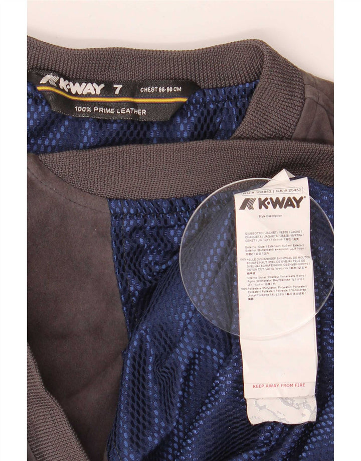 Giubbotto Bomber Scamosciato Bambino K-Way 6-7 Anni in Pelle Grigia