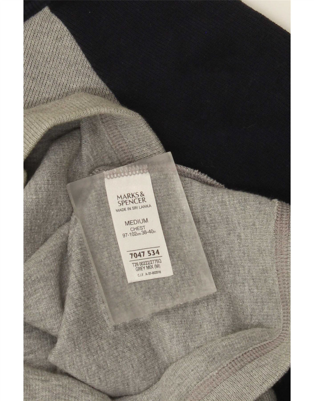 Marks & Spencer Top da uomo a maniche lunghe in cotone color block grigio medio