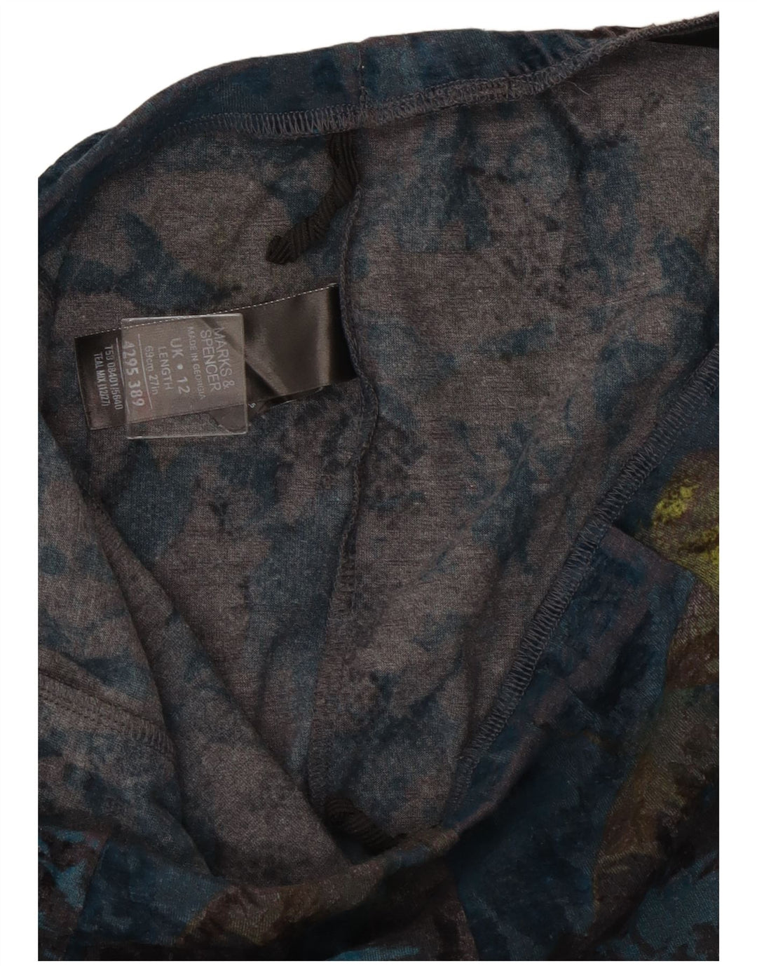 Gonna a trapezio da donna Marks & Spencer UK 12 media W30 poliestere floreale blu
