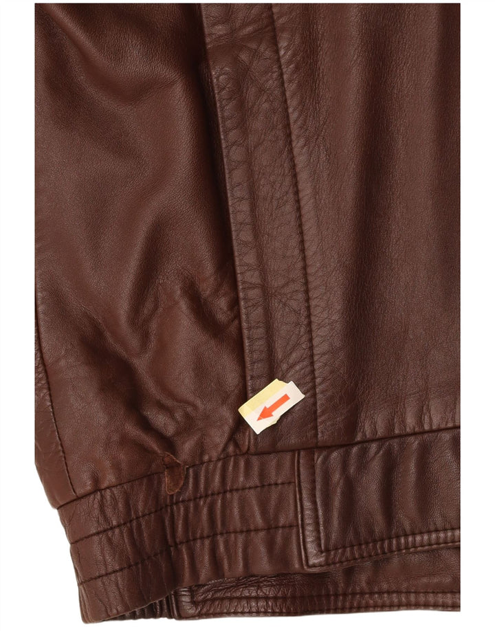 NOBLE Giacca in pelle da uomo vestibilità ampia EU 44 XS in pelle marrone