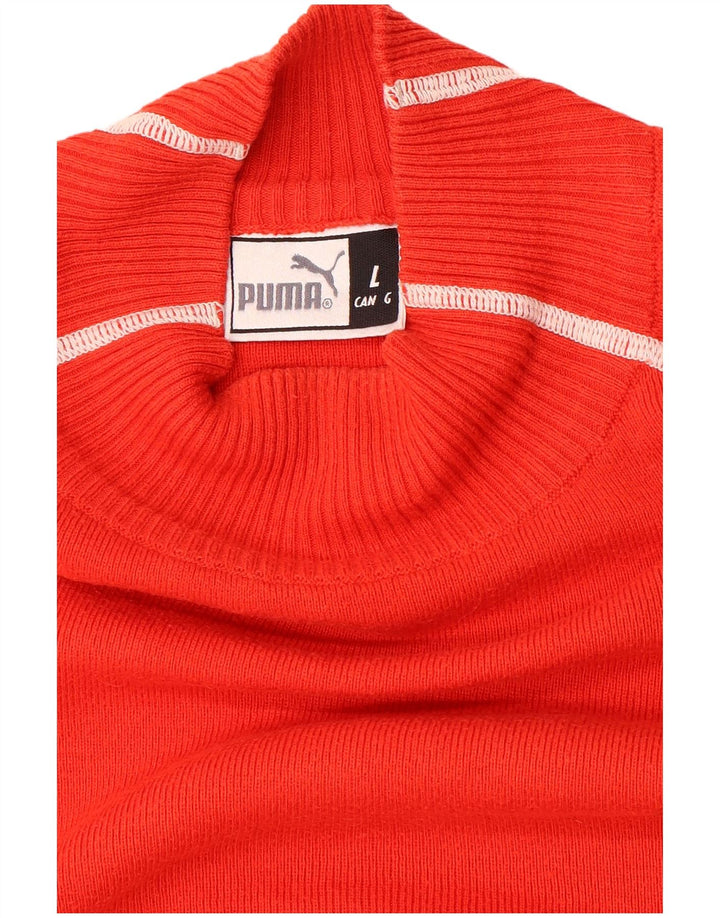 Maglione Puma da uomo con collo alto e color block grande rosso