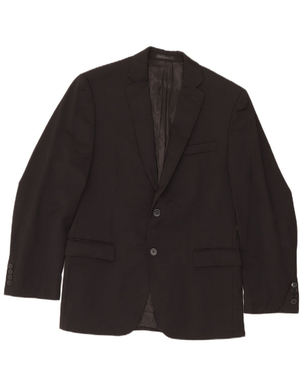 Giacca blazer a 2 bottoni da uomo Calvin Klein UK 38 lana nera media