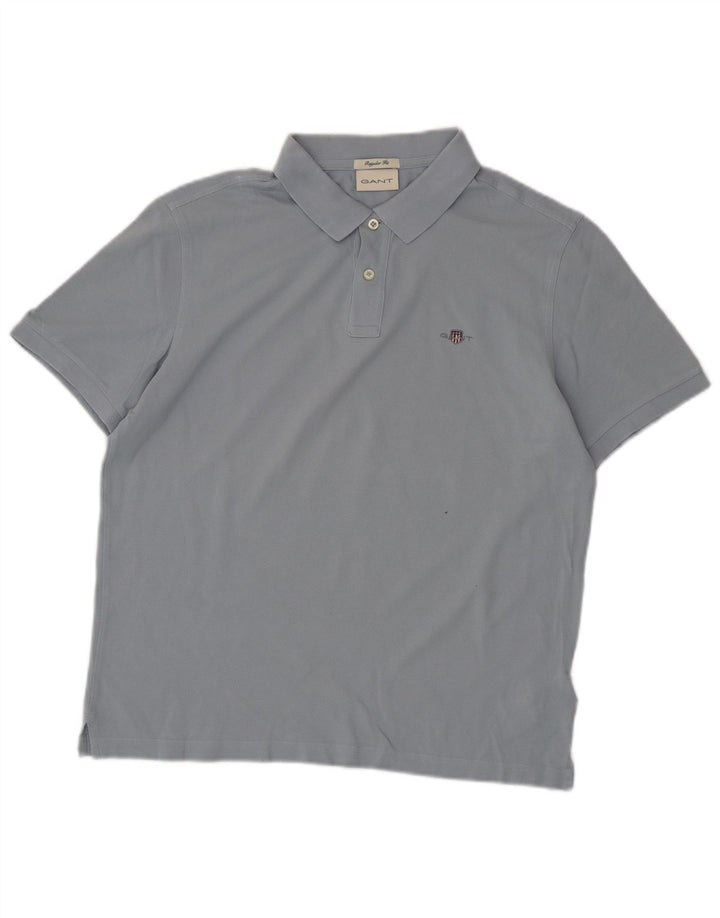 Polo Gant da uomo vestibilità regolare in cotone blu medio