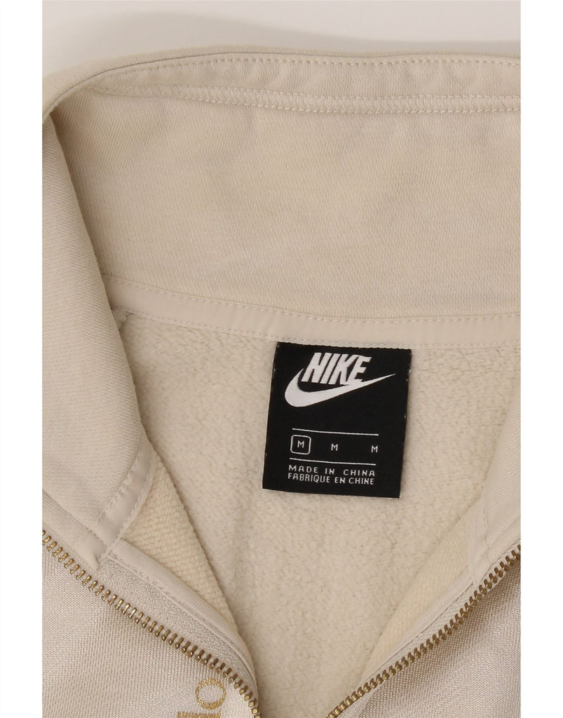 NIKE Womens Oversized Graphic Sweatshirt Jumper UK 14 Medium Beige Vintage Nike and Second-Hand Nike from Messina Hembry 