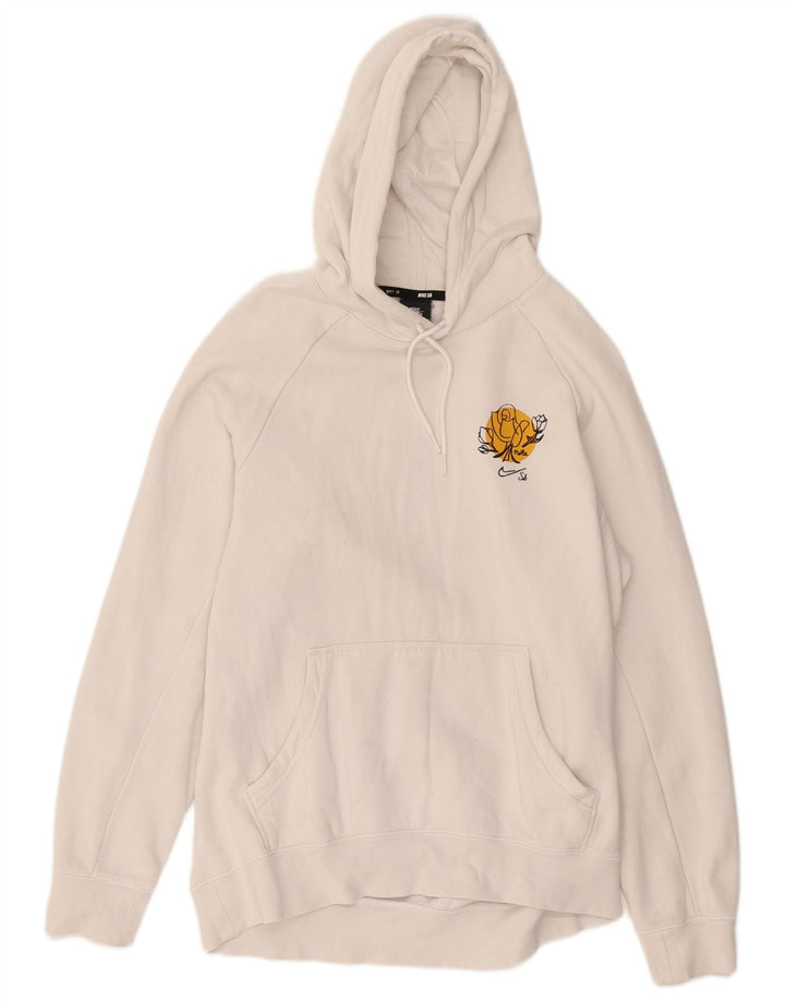 Maglione con cappuccio grafico NIKE da uomo in cotone bianco medio