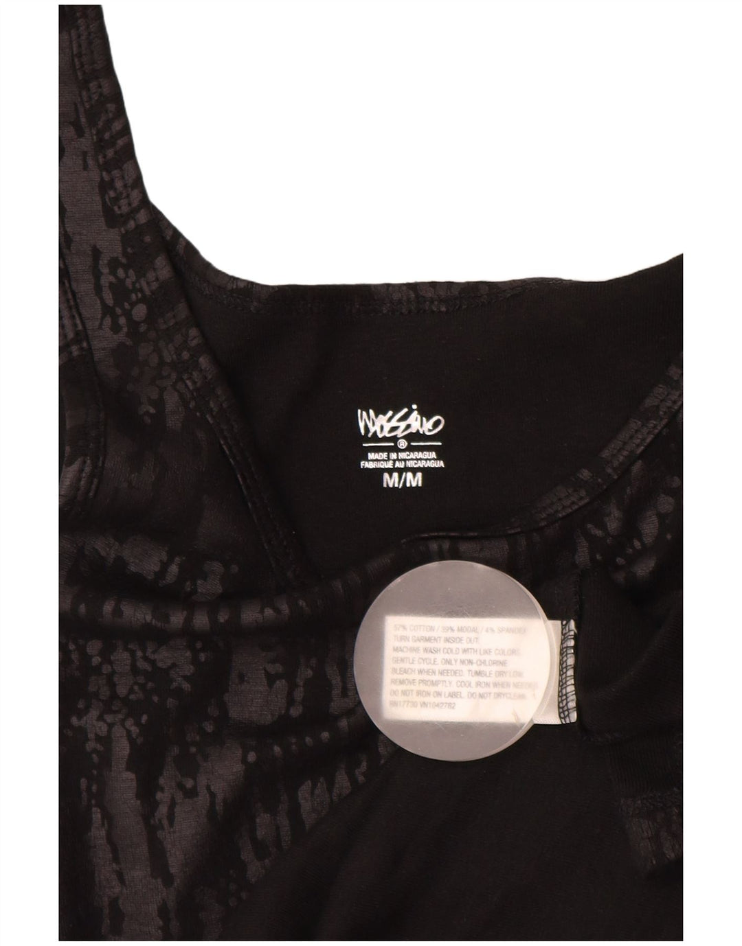 MOSSIMO Canotta da donna UK 12 Cotone medio nero con stampa animalier