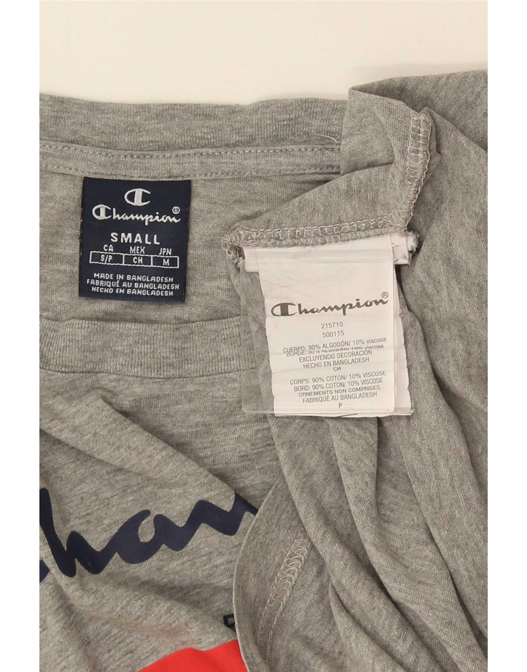 T-shirt grafica da uomo Champion Top in cotone chiazzato grigio piccolo