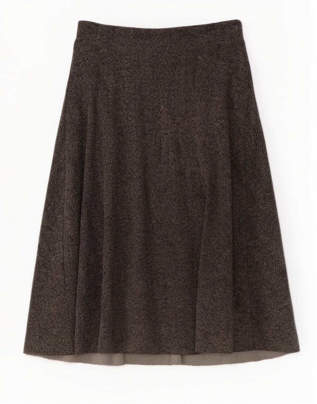 Gonna midi a trapezio da donna Zara grande W32 grigia a spina di pesce
