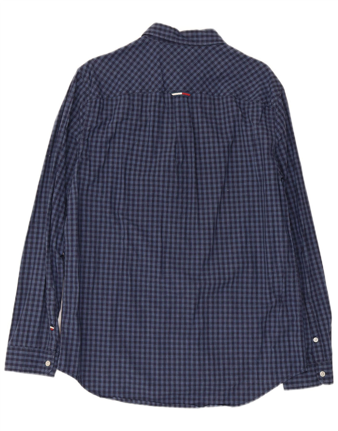 Tommy Hilfiger Camicia da uomo dalla vestibilità regolare, grande, in cotone a quadretti blu navy