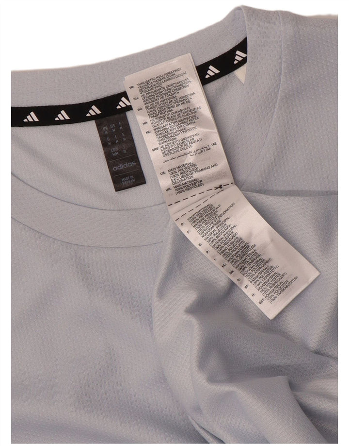 T-shirt da uomo Adidas Top in poliestere grigio medio