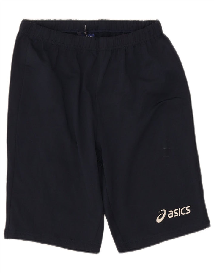 ASICS Mens Graphic Sport Shorts Medium  Navy Blue Polyester